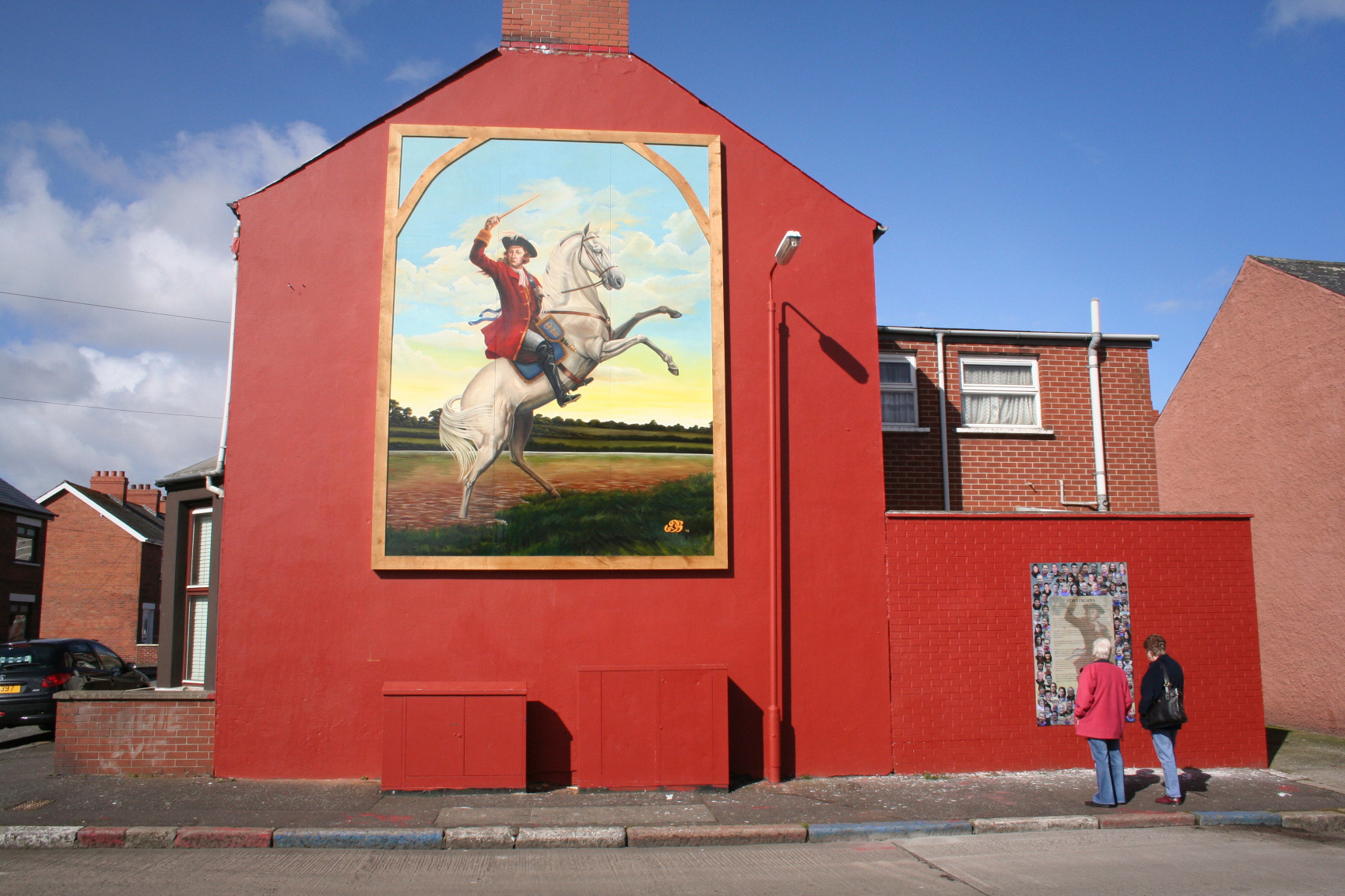 man on horse red wall mural Tavanagh Street belfast northern ireland