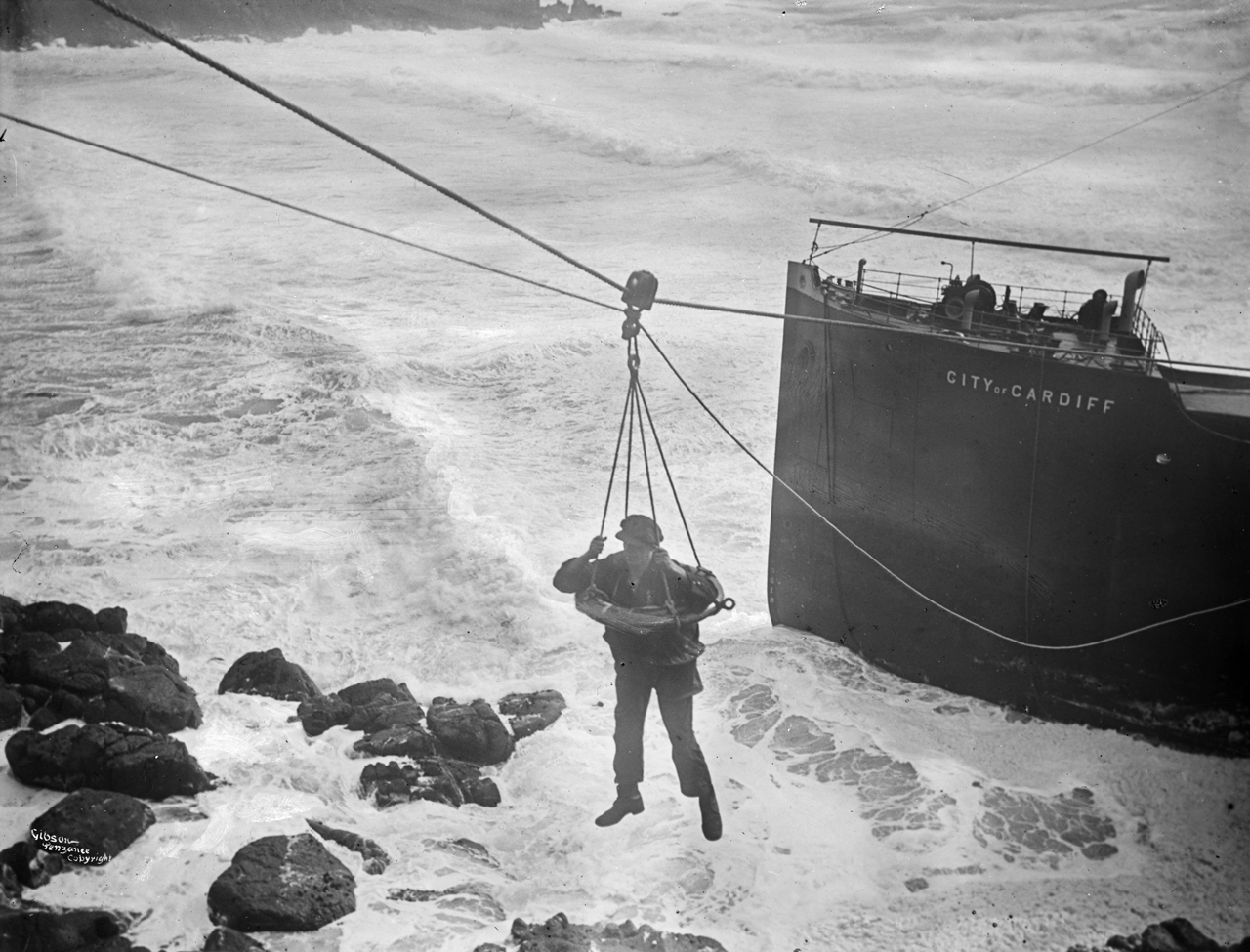 city of cardiff man hauled ashore gibsons of scilly cornwall