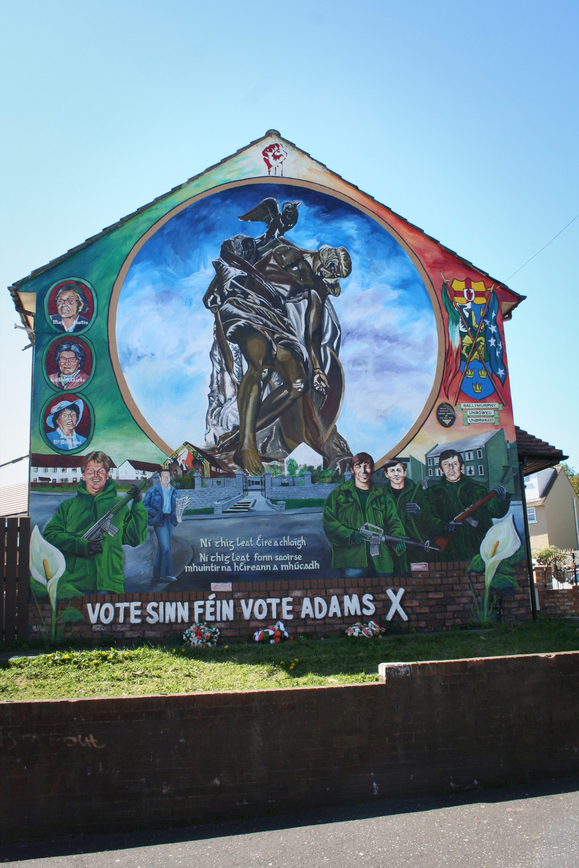 sinn fein wall mural glenalina road belfast northern ireland