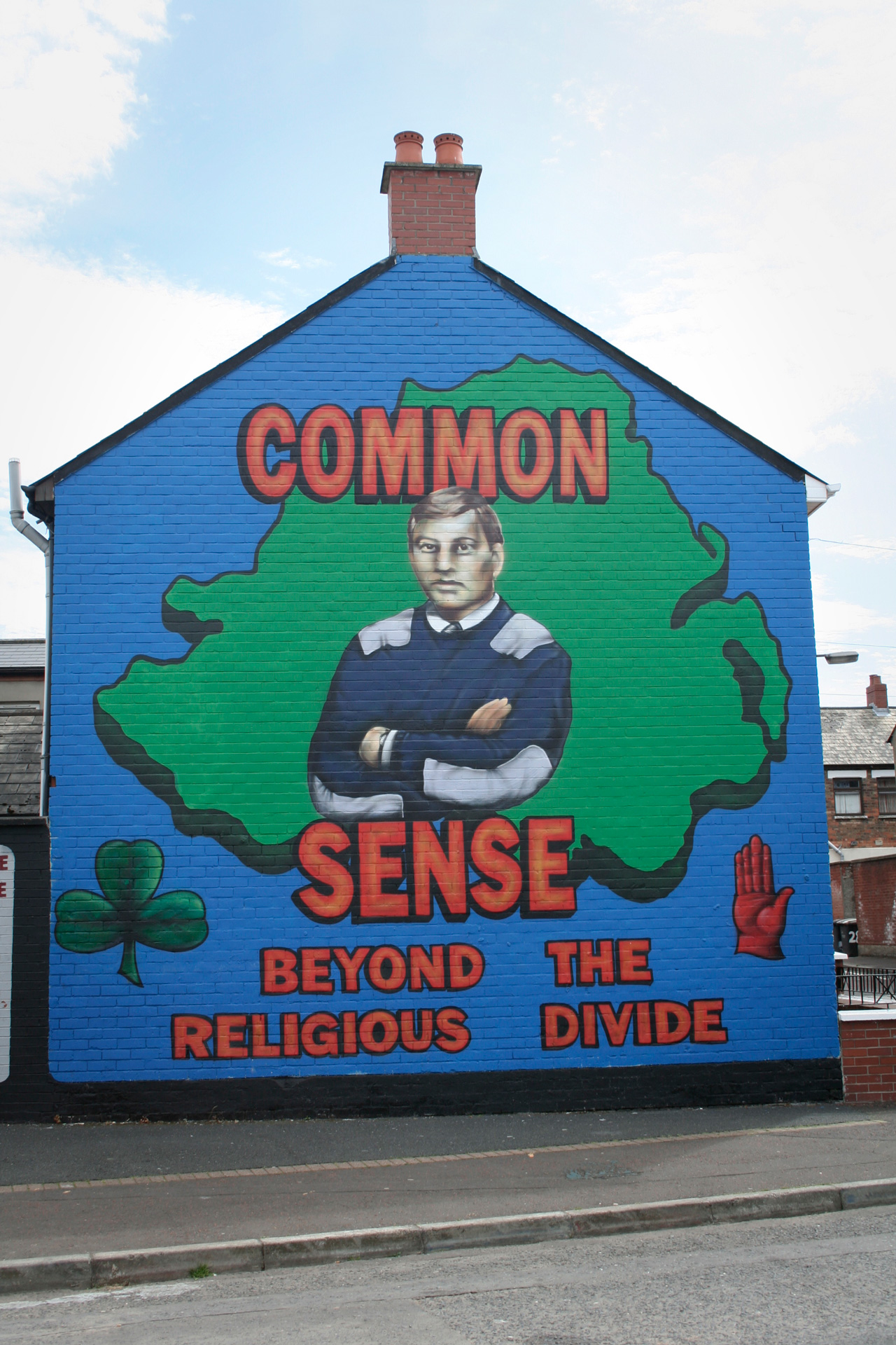 common sense blue green wall mural lemberg street belfast northen ireland